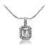 Prong Set Emerald diamond with side stone Pendant Setting in 14K White Gold